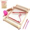Wooden Weaving Loom Kit – Multi-Craft Tapestry Loom 9.85×15.5 in, DIY Hand-Knitting Loom with Stick Bar for Kids, Adults, and Beginners